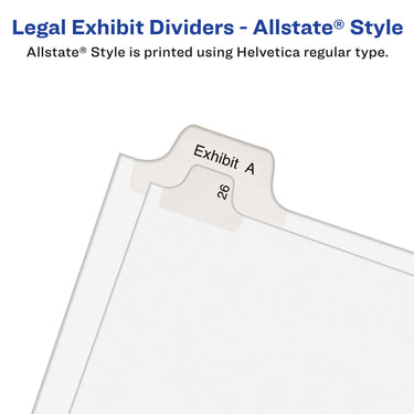 Avery 1-25 Legal Exhibit Dividers for 3 Ring Binders, 25-Tab Sets, Allstate Style, 1 Binder Divider Set (01701)